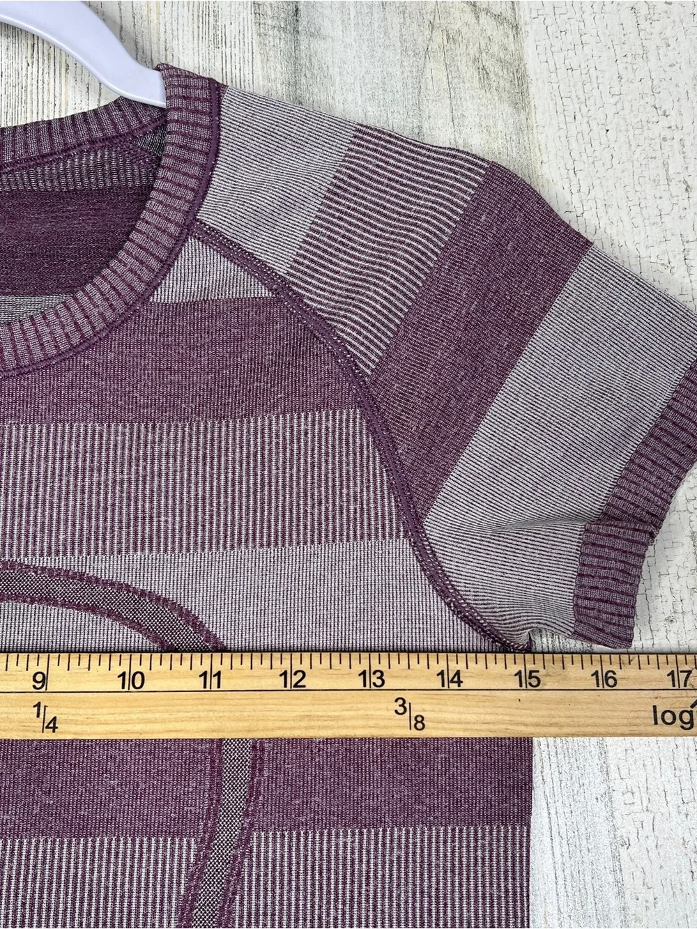 lululemon athletica Purple Striped Short-Sleeve Tee